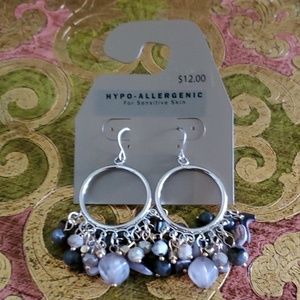 Hypo-Allergenic Granite Grey Earrings